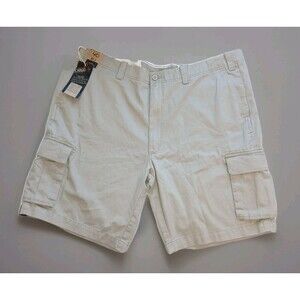 ​New with Tags Roundtree & Yorke Men's 46 BIG Washed Utility Cargo Shorts Khaki